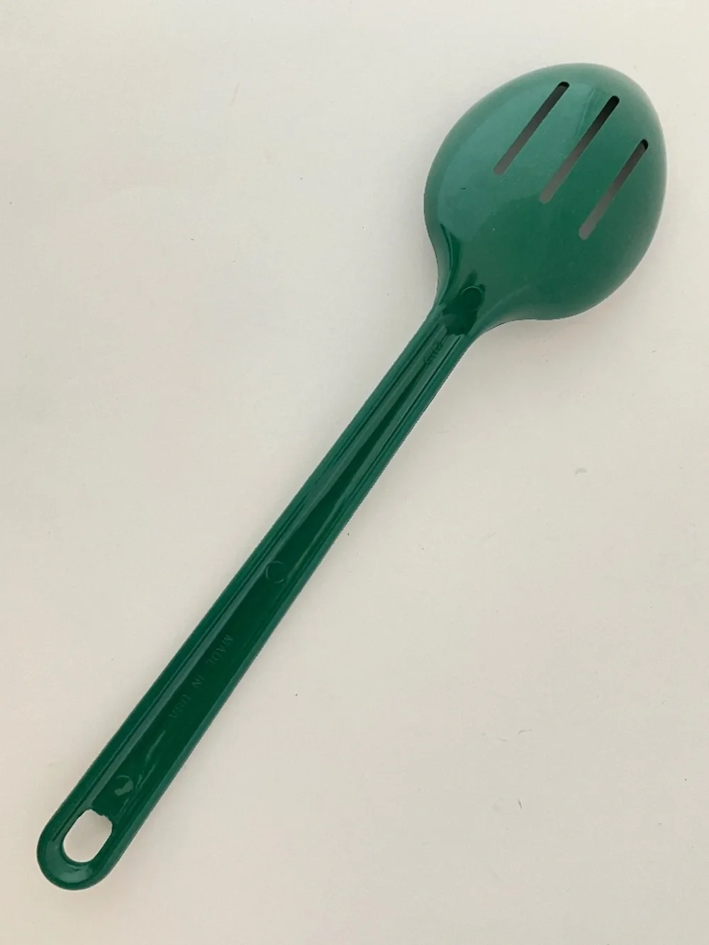 Ultratemp Slotted Serving Spoon Green Plastic Heat Resistant Made USA Vintage